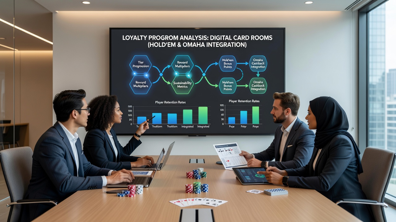 Loyalty program analytics dashboard displaying age group engagement metrics for Hold'em and Omaha