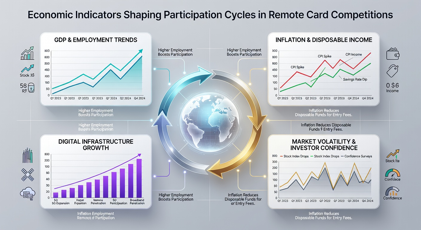 Economic trends and remote card competition participation data visualization