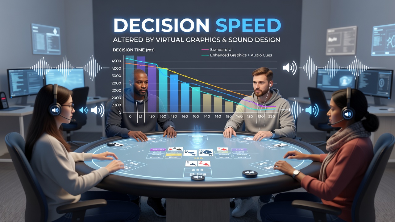 Close-up view of an online Omaha interface highlighting sound controls and animated elements affecting player response times