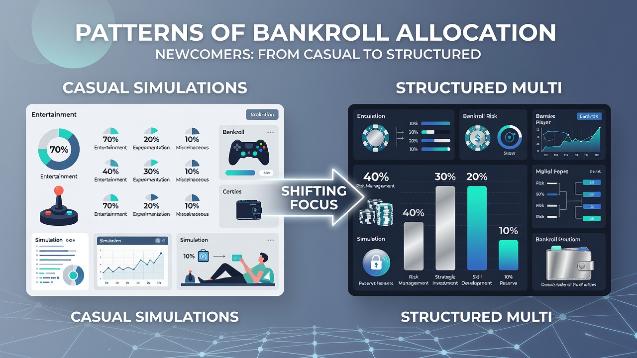 Chart showing newcomer bankroll distribution patterns in digital poker environments