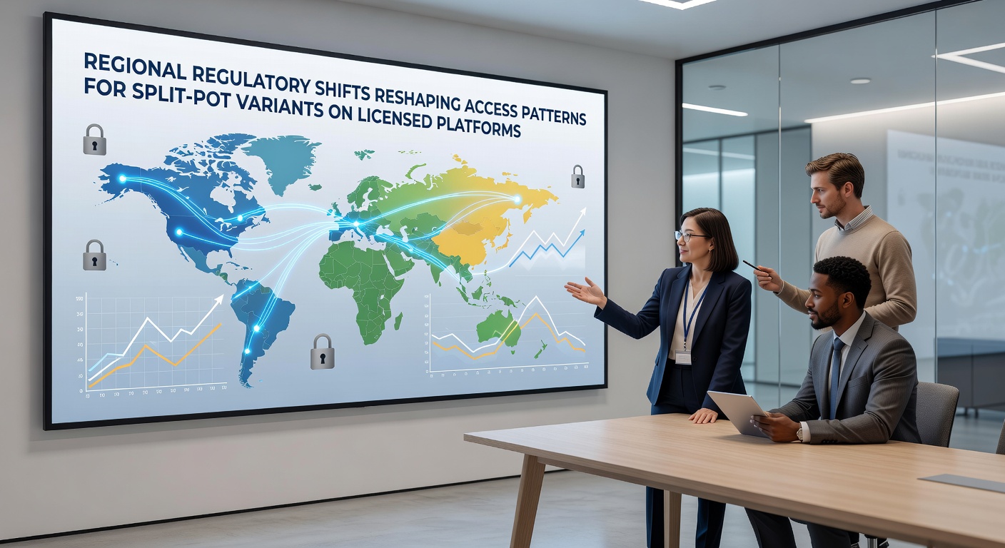 Regulatory documents and digital poker interfaces illustrating changes in split-pot game access across licensed markets